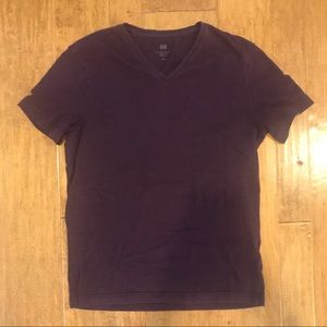 H&M Slim Fit Maroon V Neck T-shirt